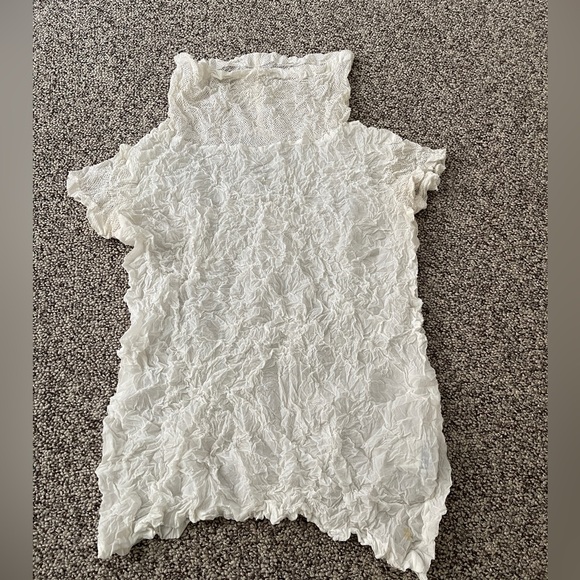 Issey Miyake Tops - Issey Miyake Japan Wrinkle Pleats High Neck Tissue Top Shirt Sz 2